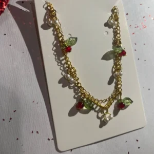 Golden Cherry Vine Double Bracelet.